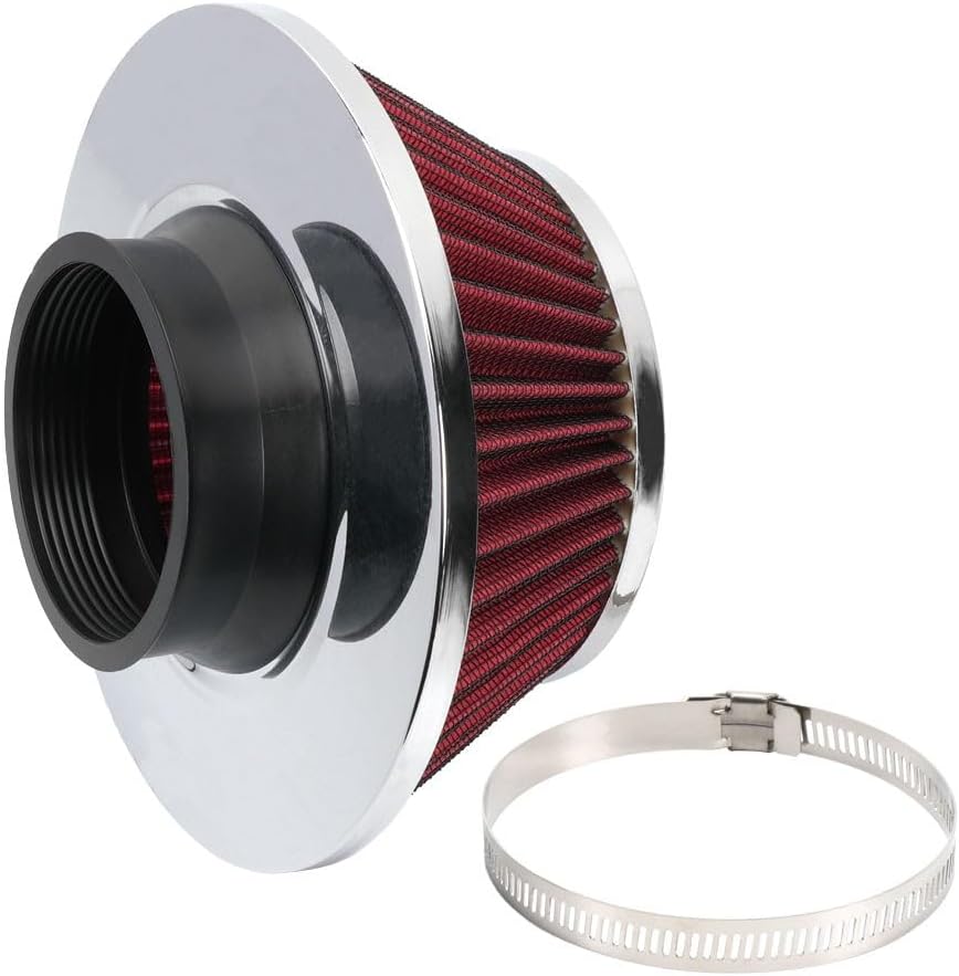 ya 13 9.15 baidi Red 3 Inch 76mm High Flow Dry Air Filter Cold Air Intake Filter Mushroom Head