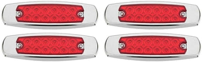 ya 13 9.15 baidi 4-Red 12 LED Sealed Side Marker Clearance Light Fish Shape Truck Trailer 12