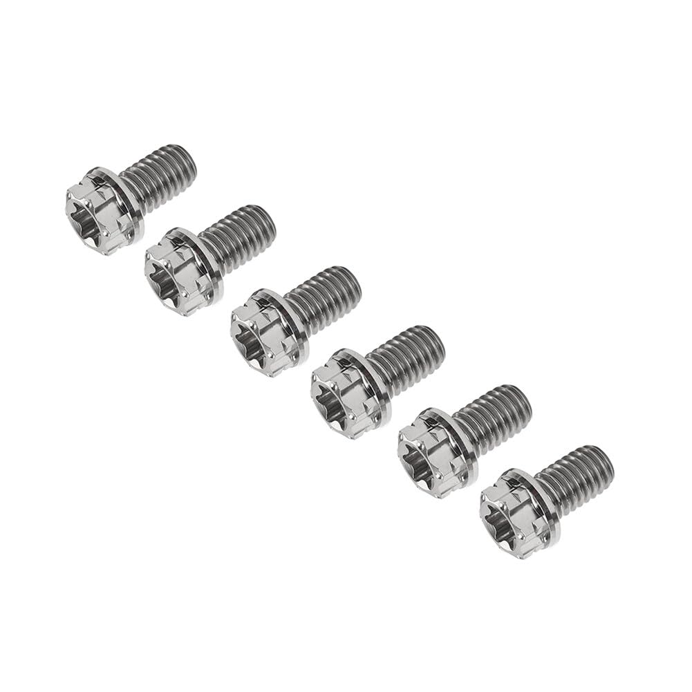 ya 9 10.24 6pcs Bolts Torx Head Flange Screws M6x15mm for Motorcycle Bike Silver