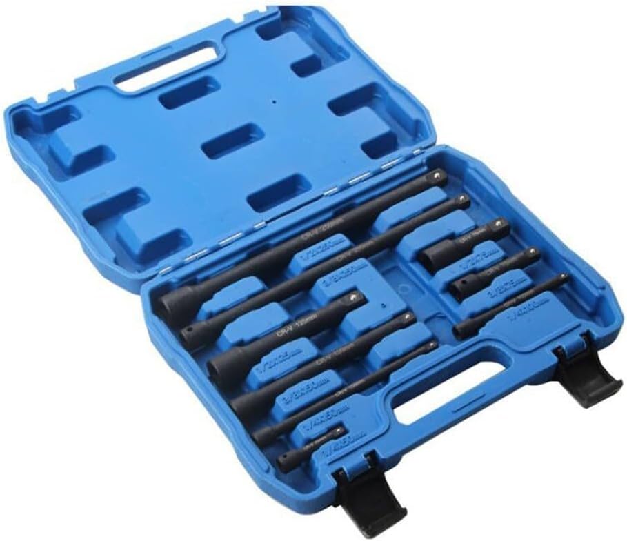 ya 14 9.20 baidi 9PCS Driver Extension Bar Set 1/4 3/8 1/2 Socket Extension with Stora Box-1