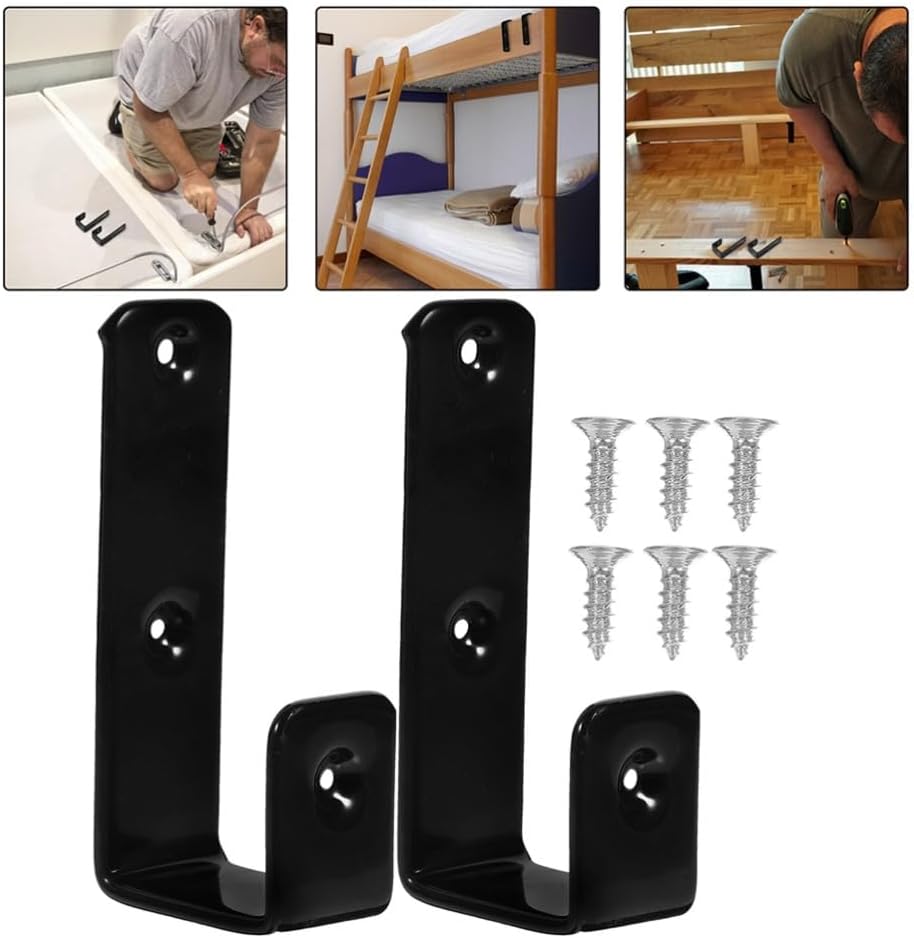 ya 26 10.21 baidi 4 PCS Rubber Coated Hook Stora J Bunk Hooks Bed Ladder Pads Brackets