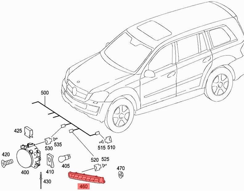 ya 4 8.14 One pair of fog lights daytime running lights fits 2010-2016 Mercedes X164 GL 350/450/550