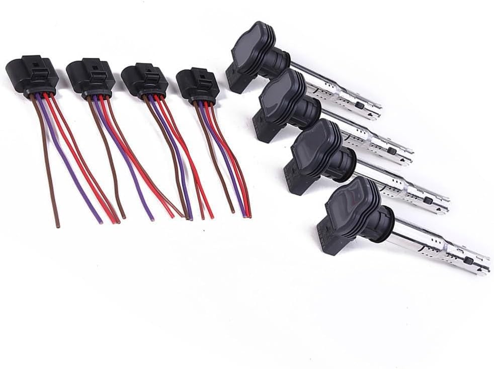 ya 9 10.24 4X Ignition Coil + Plug Kit for VW CC for Golf for JETTA Eos for Passat for Tiguan for Audi for A4 A6
