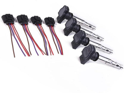 ya 9 10.24 4X Ignition Coil + Plug Kit for VW CC for Golf for JETTA Eos for Passat for Tiguan for Audi for A4 A6