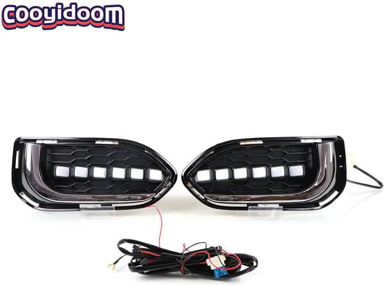 ya 9 10.24 Pair Auto LED Daytime Running Fog Driving Lights Lamp for Honda Fit Jazz 2018
