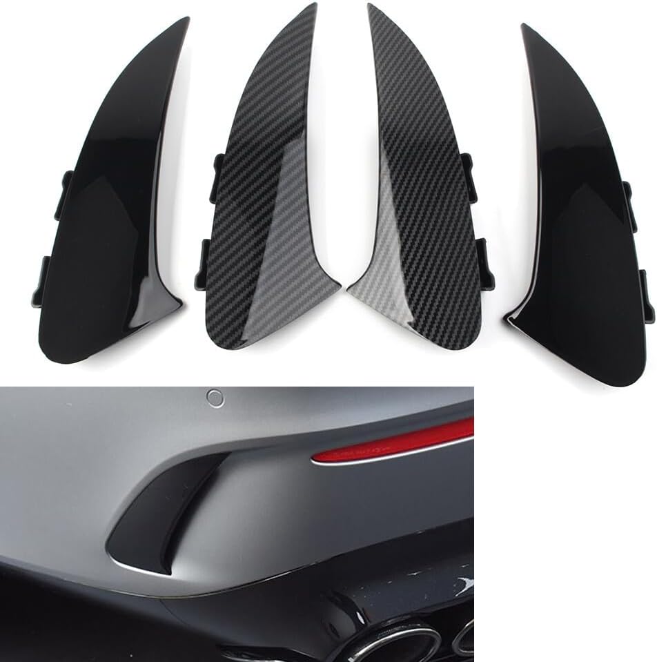 ya 4 8.14 Rear Bumper Lip Chin Spoiler Lower Splitter for Mercedes-Benz CLA C118 2020 Blk