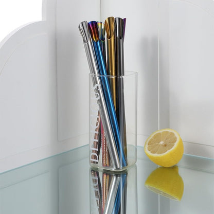 ya 14 9.20 baidi 4 Pcs Stainless Steel Straw Metal Smoothie Straws Re ble Stirrer-1
