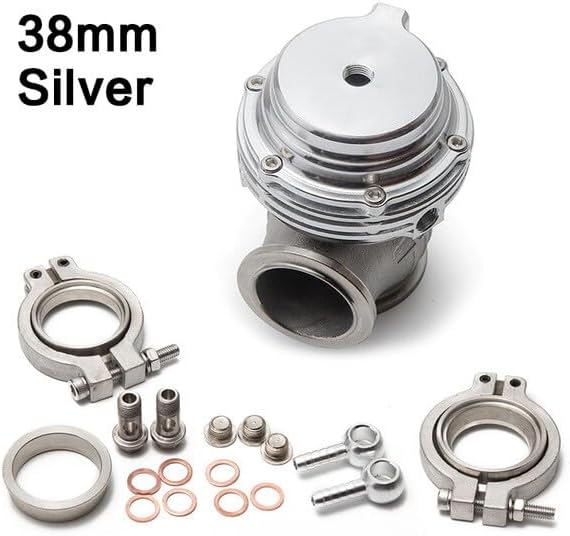 ya 4 8.14 Universal 38mm External Wastegate V-Band Flanged Turbo 22PSI for MANifold Silver
