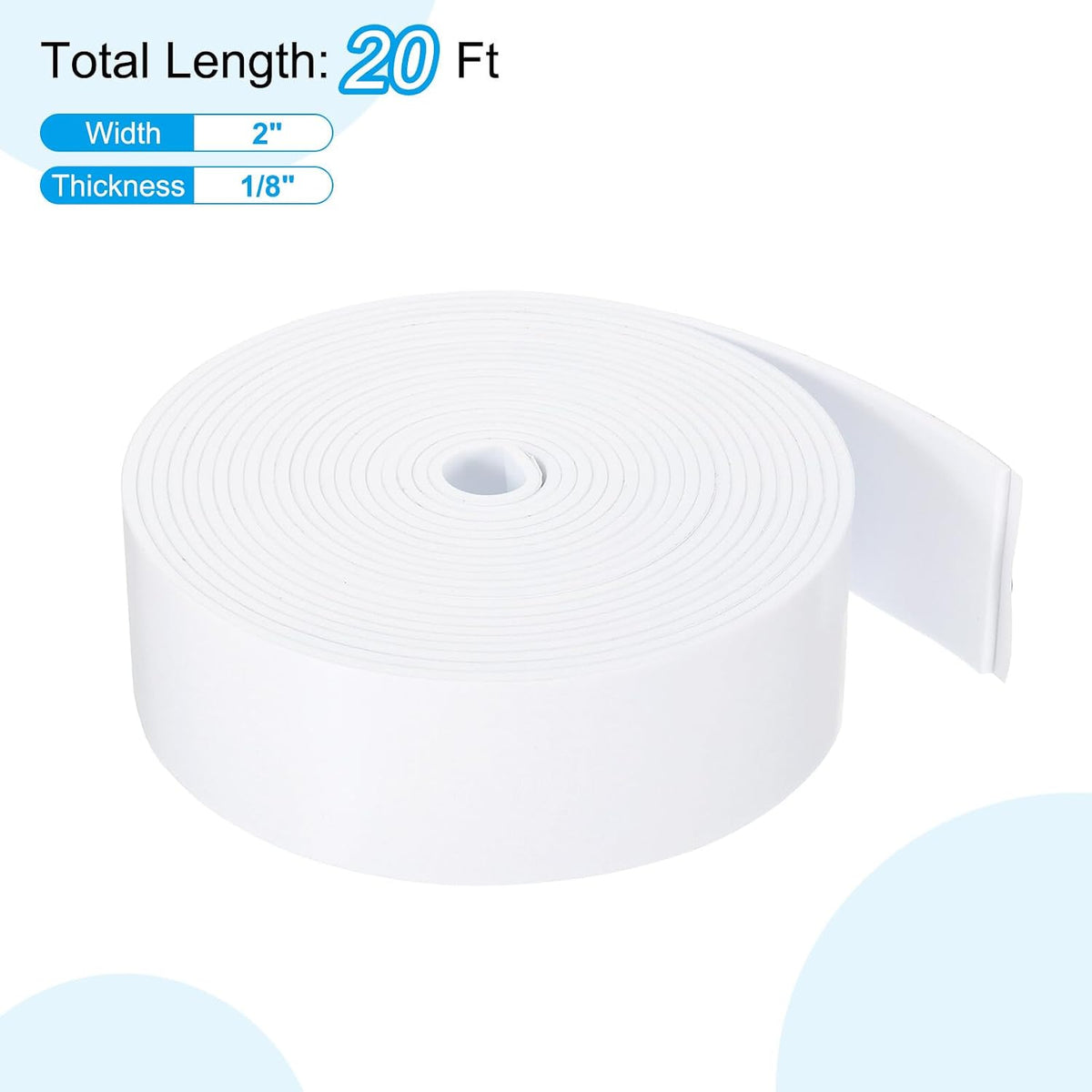 ya 26 10.21 baidi Weather Stripping Door Seal 2 Inch x 1/8 Inch x 20 Ft Self Adhesive White