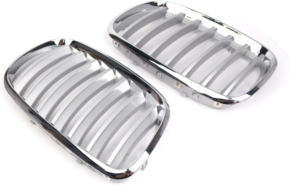 ya 4 8.14 Chrome Car Front Kidney Grille Grill For Fit for BMW E70 X5 E71 X6 2008-2013