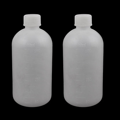 ya 26 10.21 baidi 2Pcs 500ml Laboratory Chemical Stora Case Clear Plastic Narrowmouth Bottle