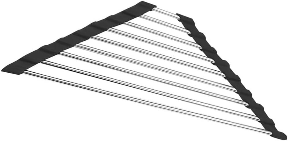 ya 26 10.21 baidi Stainless Steel Shelf Kitchen Sink Stora Rack Triangle Roll-up Dish Drying