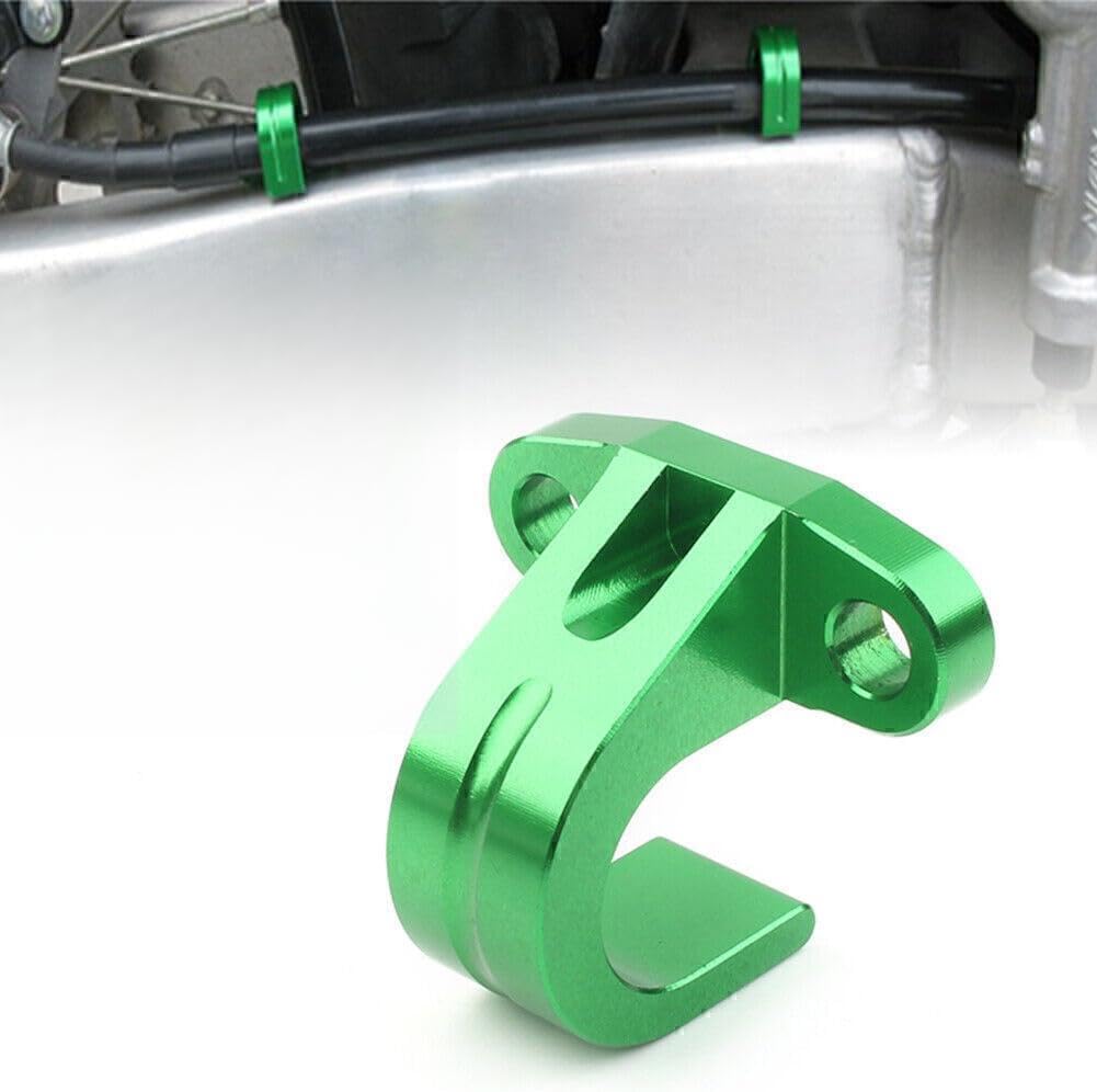 ya 10 9.16 zhengce 1x Motorcycle Green Rear Brake Line Hose Snap Clamp for Kawasaki KX250F KX4