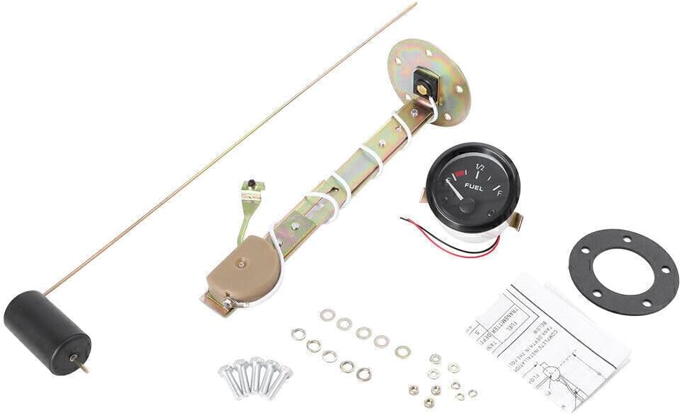 ya 4 8.24 baidi 52mm 12V Car Fuel Oil Gauge Oil Level Meter Pointer with Oil Float 2 E-1/2-F