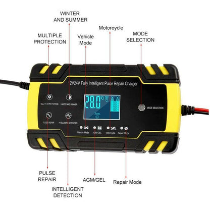 ya 6 8.24 baidi 12/24V for Smart Fast Charging Tool Car Full Automatic Battery for Charger Lead Acid LCD