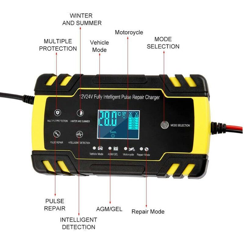 ya 6 8.14 12/24V for Smart Fast Charging Tool Car Full Automatic Battery for Charger Lead Acid LCD