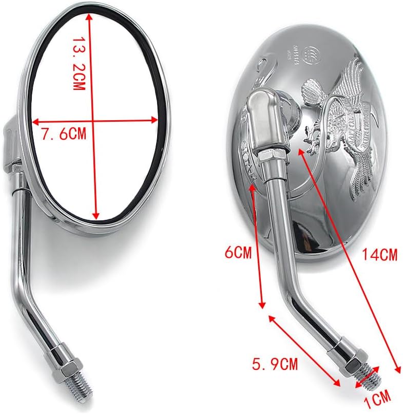 ya 13 9.15 baidi for Kawasaki Motorcycle Rear View Mirror VN900 VN800 VN750 VN250 EN500 EL250 03