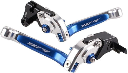 ya 8 8.24 baidi Motorcycle Foldable Brake Clutch Levers Fit for Yamaha YZF R1 2004-2016 Silver/Blue