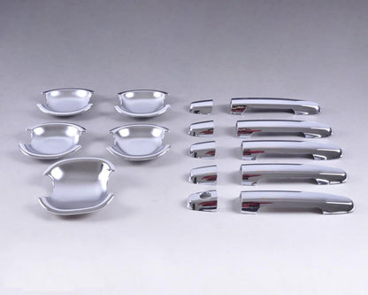 ya 2 8.15 Triple Chrome Door Handle Cover Trim with Bowl Fits for Toyota 5 Door RAV4 2006+