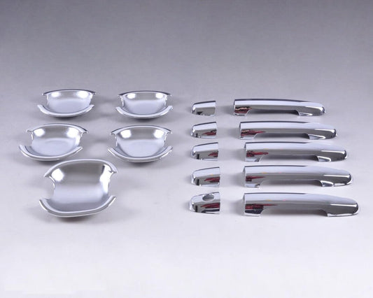 ya 2 8.15 Triple Chrome Door Handle Cover Trim with Bowl Fits for Toyota 5 Door RAV4 2006+
