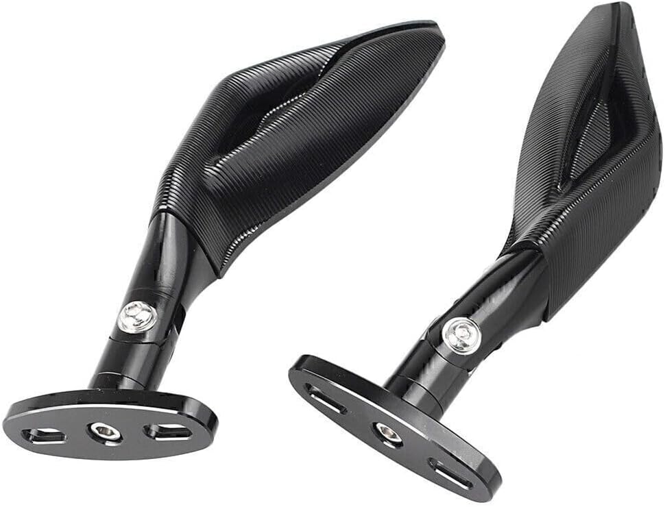 ya 2 8.15 Wing Rear View Side Mirrors Rearview for Motorcycle Black Universal Motorcycle