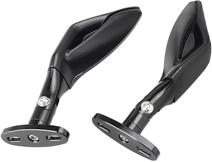 ya 2 8.15 Wing Rear View Side Mirrors Rearview for Motorcycle Black Universal Motorcycle