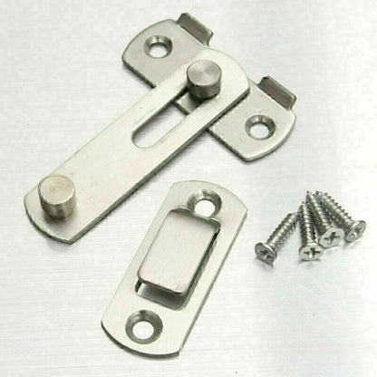 ya 26 10.21 baidi New Stainless Steel Home Safety Gate Door Bolt Latch Slide Lock Hardware+Screw-2