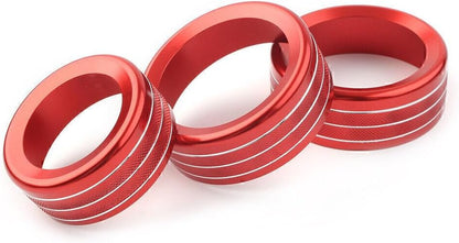 ya 5 8.10 3X Red Console AC Switch knob Ring Trim Fit for Alfa Romeo Giulia Stelvio 2017-2020