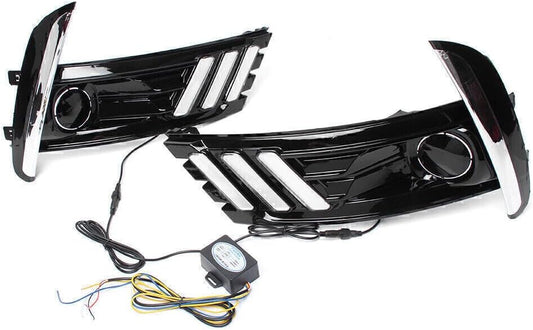 ya 4 8.10 DRL LED daytime running lights turn signal amber white for Toyota for COROLLA 2017