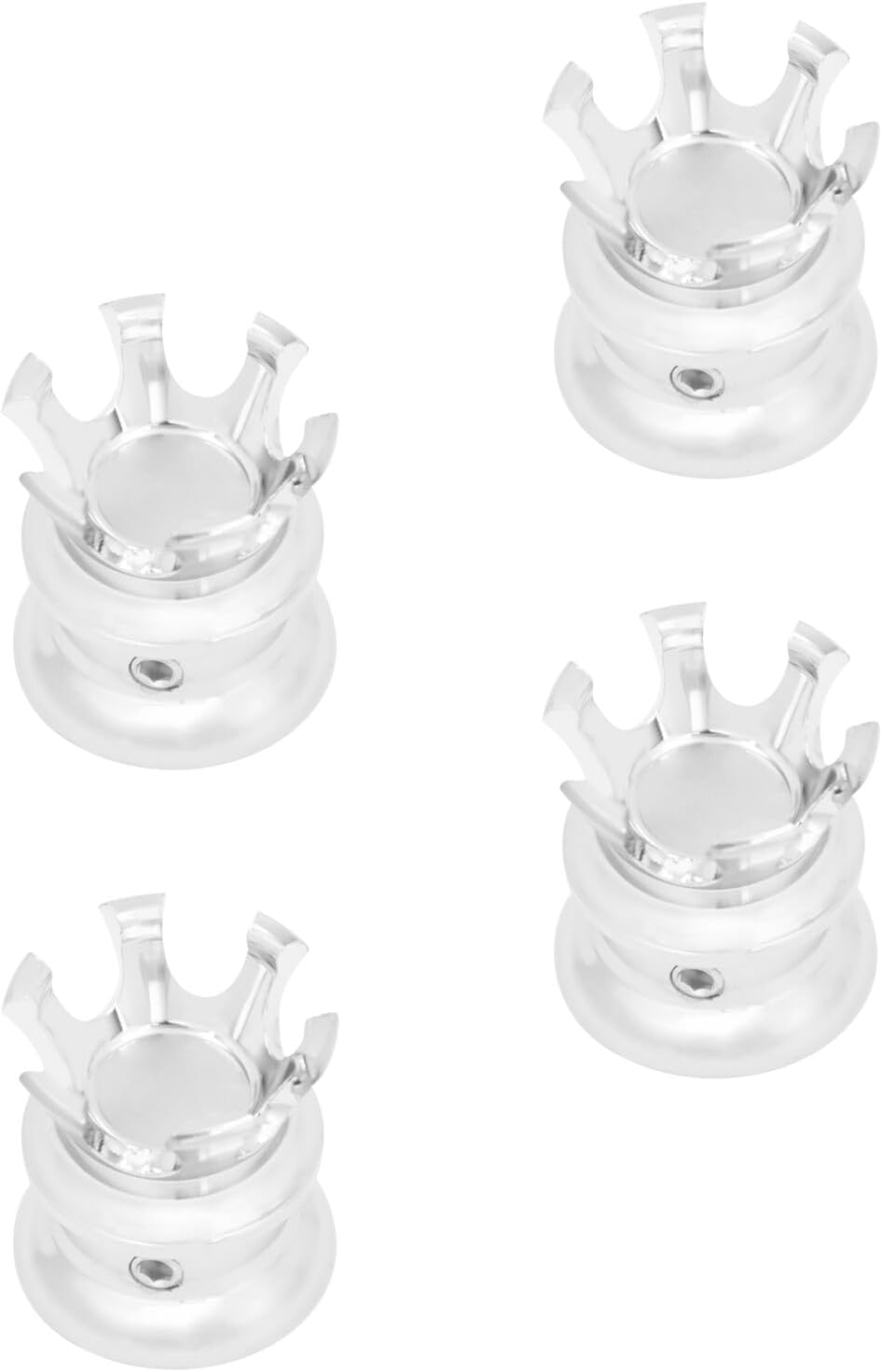 ya 4 8.14 Chrome 4x King Crown Head Bolt Covers Spark Plug Cap for Harley Twin Cam 99-2017