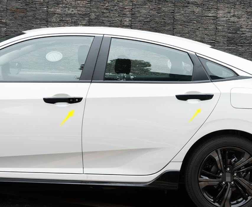 ya 2 8.15 for Honda Civic 2016-2021 Gloss Black with for Smart Hole Exterior Door Handle Cover Trim 