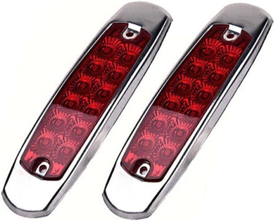 ya 4 8.8 12 LED Sealed Side Marker Clearance Lights 2 Red Fish Shape Trailer 