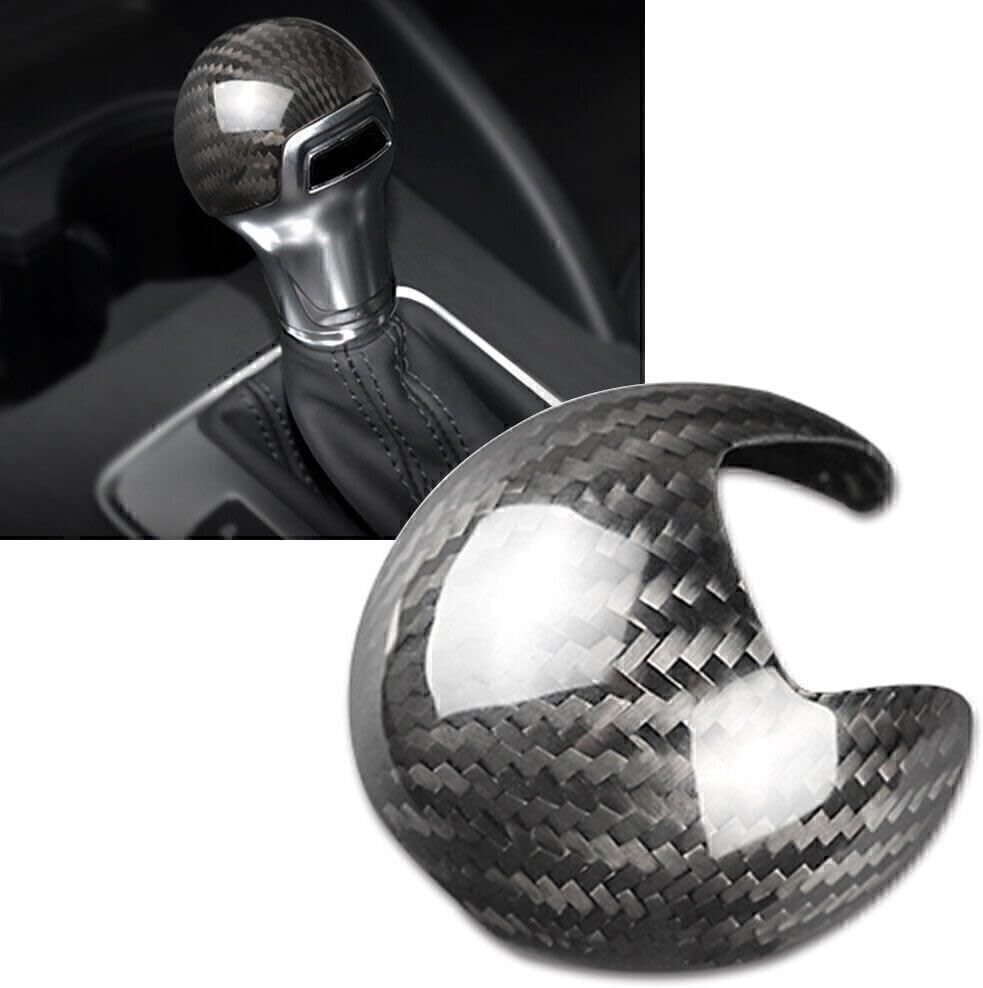 ya 4 8.24 baidi Black Carbon Fiber Car Gear Shift Knob Cover Trim Fit for Audi A3 S3 2014-2018