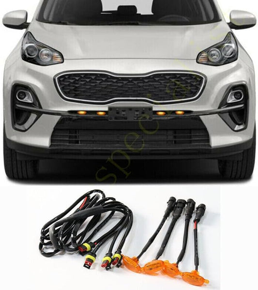 ya 4 8.10 for Kia Sportage 2017-2021 Car Front Grille LED Amber Light Raptor Style 4Pcs