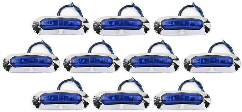 ya 13 9.15 baidi 10pcs 4 LED Side Clearance Marker Light For Car Truck Trailer Pickup Blue