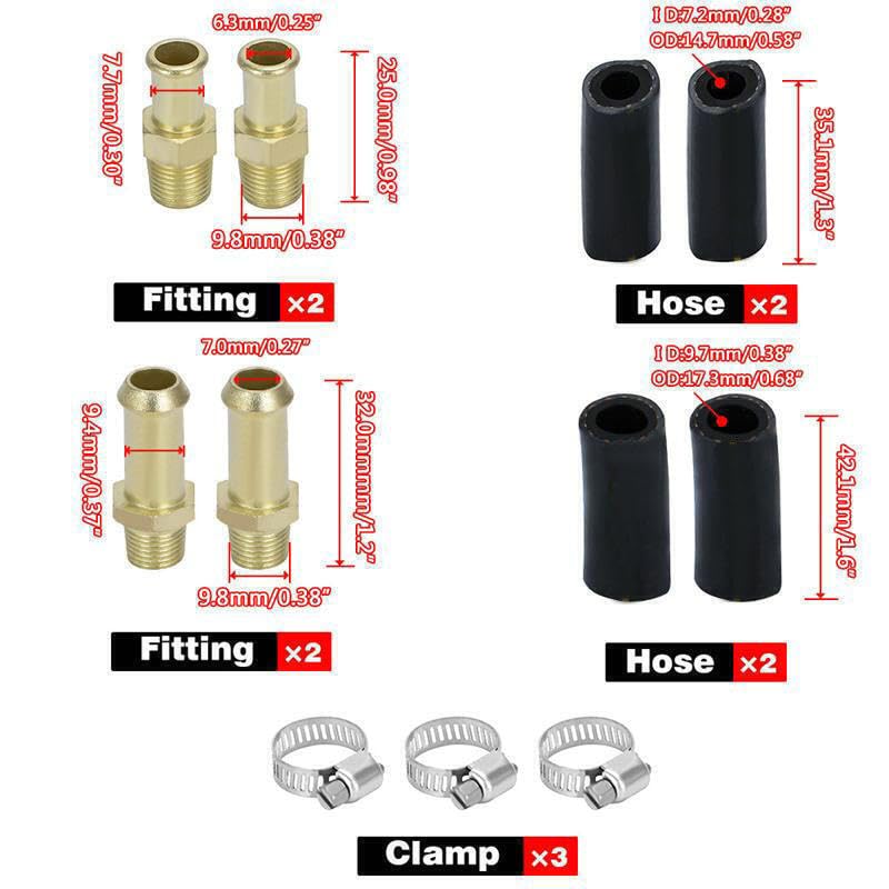 ya 2 8.15 1-6 PSI Universal Adjustable Fuel Pressure Regulator kit Suitable for Carburetor Engines