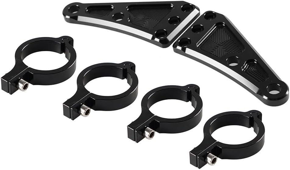ya 2 8.15 CNC Headlight Lamp Mount Bracket for 41mm Fork Tubes Motorbike Universal Pair
