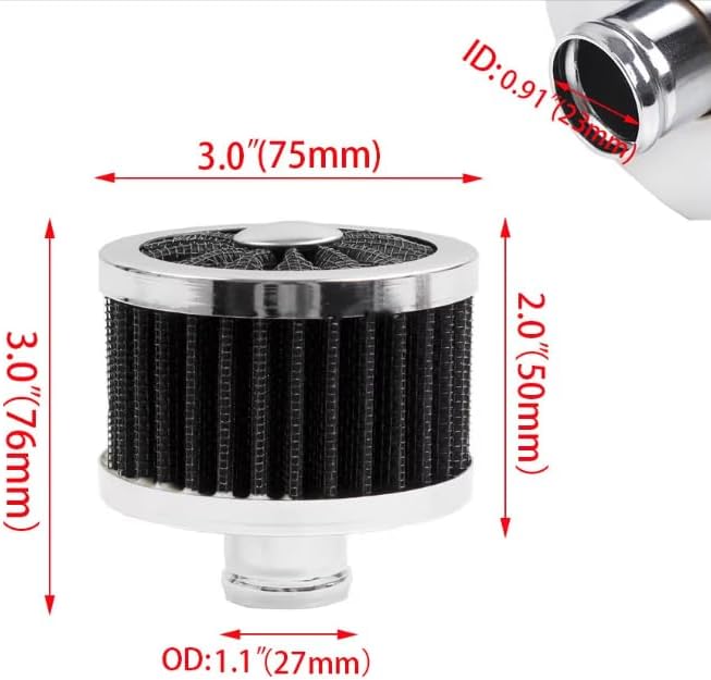ya 13 9.15 baidi US 1 Extra Flow Breather 1 Push In Vent Filter for Valve Cover Black