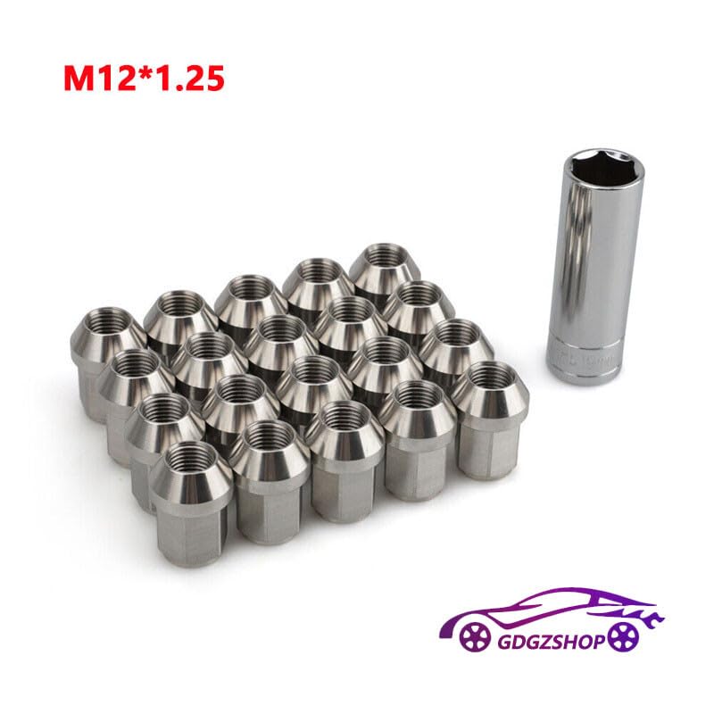 ya 10 9.16 baidi 20pcs M12*1.25 Stainless Steel Wheel Nuts Lug Nut Universal Hex 19mm Length 35mm