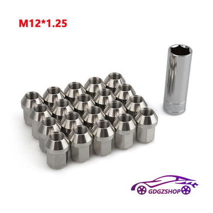 ya 10 9.16 baidi 20pcs M12*1.25 Stainless Steel Wheel Nuts Lug Nut Universal Hex 19mm Length 35mm