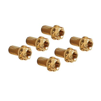 ya 9 10.24 6pcs Bolts Torx Head Flange Screws M6x35mm for Motorcycle Bicycle Gold