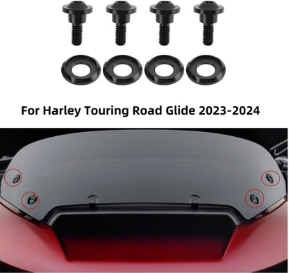 ya 23 10.7 baidi Black windshield well nut, bolt, and screw kit for Harley Touring Road Glide 2023 24-