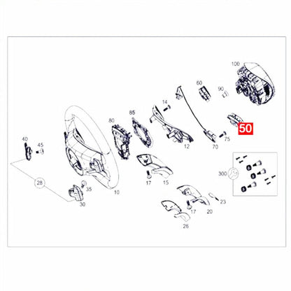 ya 8 8.24 baidi Steering Wheel Left Cruise Control Switch Butt for Benz 2015-2018 W205 C253 C300