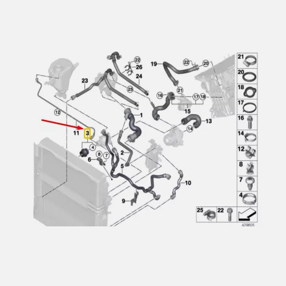 ya 11 9.14 baidifor BMW F02 528i 535i 535i GT 740i 740Li Radiator coolant lower hose 17127610704