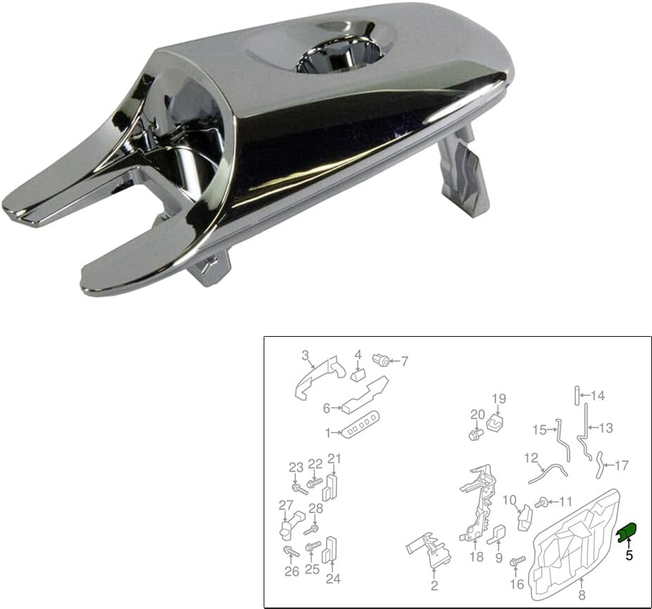 ya 9 10.24 Left Front Outside Door Handle Cover Chrome for 2011-2019 for Ford Explorer New