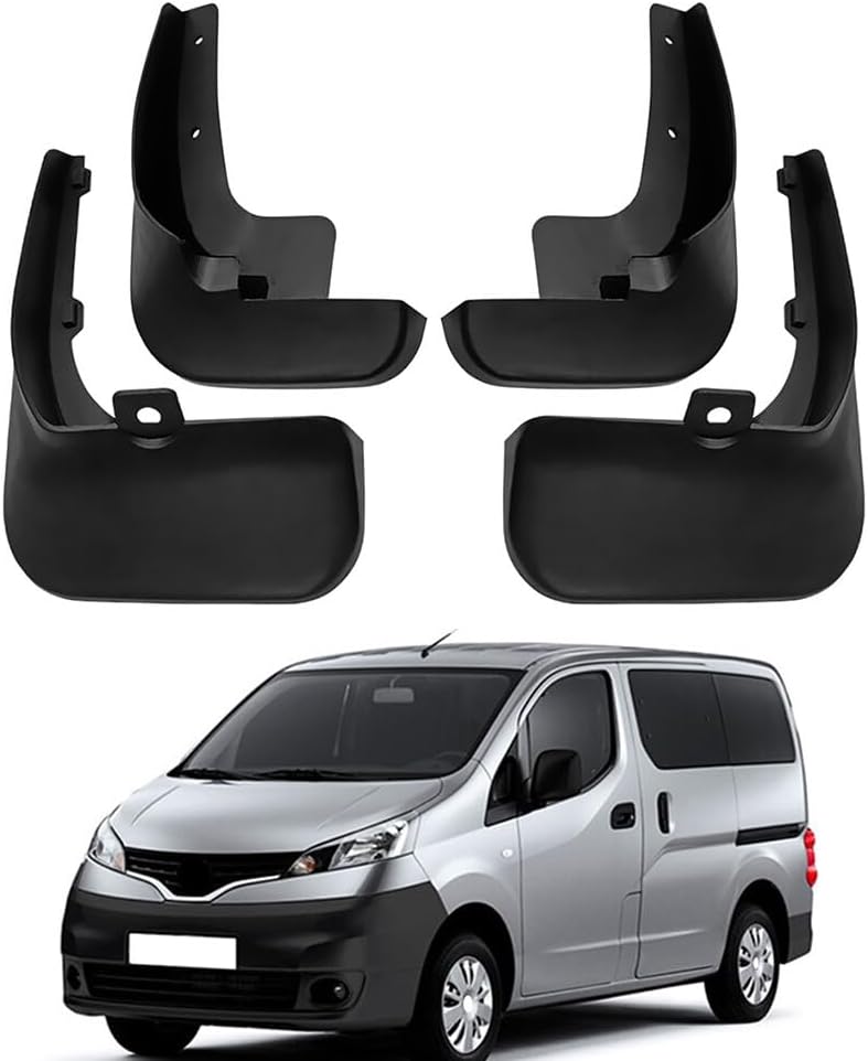 ya 4 8.10 Mud Flaps Mudguards Splash Guards for Nissan NV200 Vanette Evalia 2010-2019 BLK