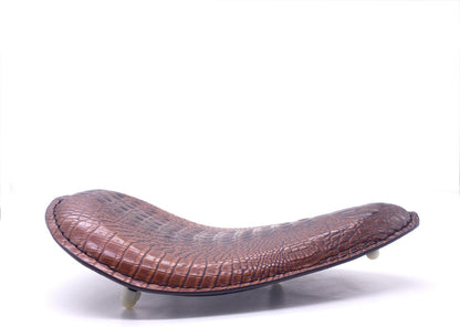 ya 4 8.8.2 Brown Crocodile PU Leather Solo Drive for Seat for Harley Chopper Bobber Custom