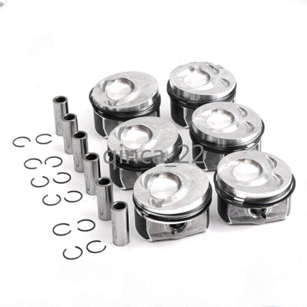 ya 4 8.14 6-Piece Engine Piston Ring Set for Porsche for Cayenne for VW for Passat for Audi Q7 VR6 3.6L FSI