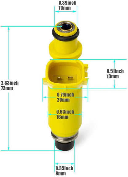 ya 4 8.8 4 pcs 23250-28050 Fuel Injector Flow Match for Toyota RAV4 2.0L 2001 2002 2003