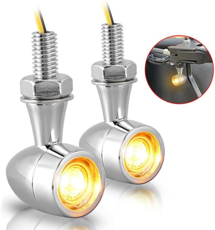 ya 4 8.14 A pair of chrome motorcycle for Mini turn signal flashing brake lights for Harley